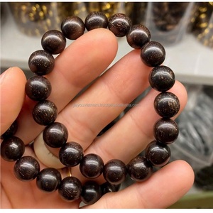 New 7mm Agarwood <b>Ball</b>-Shaped Beaded Bangles Top Amethyst and Agate Stones Religious Buddhism GiftUnisex - Product Image 5