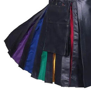 Mens Rainbow <b>Leather</b> Kilt - Product Image 5