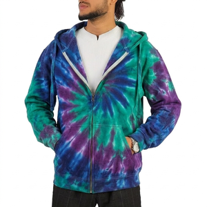 Vente en gros de sweat-shirts à capuche unisexes en molleton de coton avec fermeture éclair arc-en-ciel, streetwear décontracté d'hiver, OEM ODM - Product Image 3