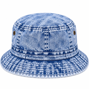 หมวกบักเก็ตปักลาย Phi Beta Sigma สีฟ้าอ่อน รุ่นปี 1914 สำหรับผู้ชาย ปีกกว้าง ผ้าฝ้ายฟอก พร้อมสายรัดคางปรับได้ - Product Image 4