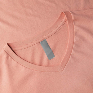 Camisetas de Verano para Hombre 2026 de Alta Calidad, 100% Algodón Tejido, Cuello en V, Manga Corta, con Ribete en Contraste, Color Sólido, Ecológicas - Product Image 6