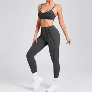 Custom Logo High Quality Women’s Fitness Yoga Set – Breathable 3D Cut Sports Suit with Contouring Seam Design - Product Image 3