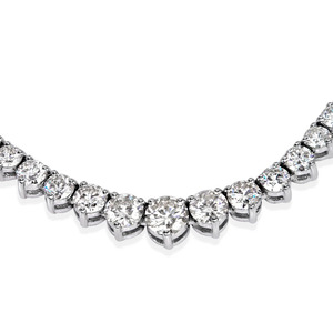 Collier tennis en diamant de laboratoire taille ronde, pureté VVS1, or blanc 10K, bijoux pour occasions spéciales, cadeau d'anniversaire pour femme, cadeau pour épouse - Product Image 5