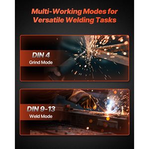 Casco per saldatura auto-oscurante con cappuccio True Color da 3,66 x 1,69 pollici alimentato a energia solare, 2 sensori di arco, tonalità 4/9-13 per saldatori - Product Image 6
