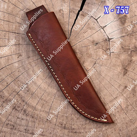 Étui à couteau en cuir de vachette cousu main, finition haut de gamme, logo personnalisé, moderne, OEM, pour lame fixe, tactique, extérieur, camping, ceinture verticale