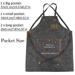 Tablier professionnel en toile cirée durable avec fermeture éclair, réglable à porter en croix sur le dos, pour chef, barbier, charpentier, atelier, équipement utilitaire LCA-0014 - Product Image 5