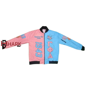Top Selling Women's Color Block All Over Sublimation Printed Casual Bottom Gamma Phi Delta Zipper <b>Quilt</b> Lined <b>Jacket</b> For Girl's - Product Image 1
