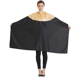 Capa Profesional para Salón de Belleza, Ecológica, de Poliéster, Resistente a Productos Químicos, para Corte de Cabello y Champú, 54x62, Dorado y Negro, Tactus Industries - Product Image 2
