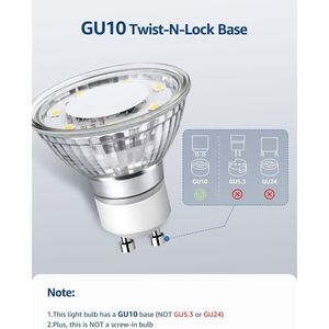 Lampadine LED GU10 4W Non Dimmerabili 2700K Luce Calda Soffusa, Ricambio per Illuminazione a Binario Incassato, Prodotto LED di 1ª Generazione - Product Image 4