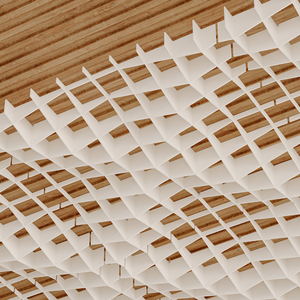Deflectores de techo acústicos de poliéster de fieltro de diseño moderno, deflectores de techo acústicos PET para sala de estar, <span class=keywords><strong>Hotel</strong></span>, pasillo, almacén, gimnasio - Product Image 1