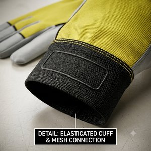 Best Performance Durable Heavy-Duty Goat Grain Leather Safety <b>Gloves</b> Adjustable Wristband Soft Comfortable Fire Proof - Product Image 5