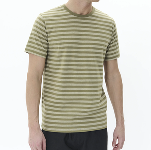 T-shirt rayé pour homme, manches courtes, col rond, décontracté, en coton tricoté, coupe classique, motif imprimé - Product Image 6