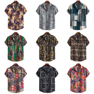 Chemise homme en lin à manches courtes, imprimée par sublimation, boutonnée, légère, décontractée, style hawaïen, pour les vacances à la plage, été. - Product Image 2