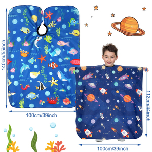 Cape de Barbier pour Enfants, Cape de Coiffure Professionnelle, Cape de Salon Imperméable en Polyester, Impression Sublimée Personnalisée, Col Ajustable - Product Image 2