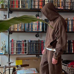 Vente en gros de sweats à capuche d'hiver 100% coton de haute qualité avec poche avant, design personnalisé, manches longues côtelées, pour adultes - Product Image 3