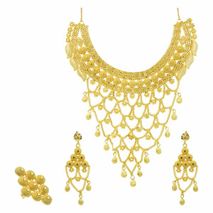 Collares de oro de 14K, 18K, 24K al por mayor, estilo red de oro con detalles florales, monedas y cuentas colgantes, joyería de moda - Product Image 1