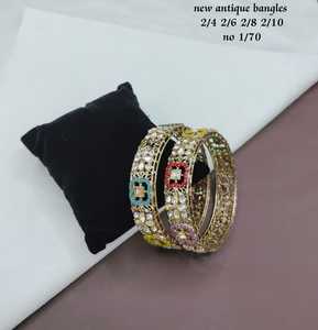 PADMAWATI Private Limited Luxury Tungsten <b>Gold</b> Plated Multi Color Women's <b>Bangles</b> <b>Set</b> Indian Bridal Engagement Anniversary - Product Image 1