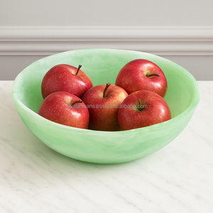 Moderno Tazón de Resina Verde Hecho a Mano, Ecológico, para Servir Frutas y Ensaladas, Decoración para el Hogar - Product Image 6