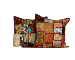 Bohemian Patchwork pure cotton Cushion Cover Handmade Ethnic <b>Pillow</b> Decorative Sofa <b>Throw</b> Indian Home Textile artisans made - Product Image 4