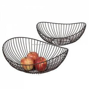 Paniers en fil métallique doré de luxe avec poignées noires, accessoires pour la maison, décoration de table, panier à fruits, ensembles cadeaux - Product Image 6