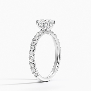 Anillo BOJ 096 con Corte Ovalado, Plata 925, Engaste de Puntas con Halo, Anillo Solitario con Diamante de 2ct, Color D, VVS1, Moissanita, Certificado GRA, en Oferta - Product Image 2