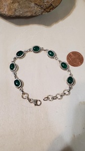 Natural Green Onyx 925 Sterling Silver <b>Adjustable</b> <b>Bracelet</b> 7-8 Inch Handmade Gemstone Jewelry Boho <b>Bracelet</b> For Unisex - Product Image 4