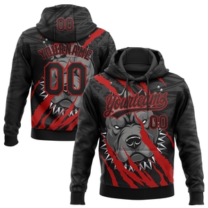 Sudadera con Capucha Deportiva para Perro Pitbull, Diseño 3D en Negro, Rojo, Gris y Blanco, Personalizada y Cosida, Venta Directa de Fábrica - Product Image 1