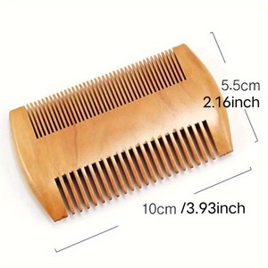 หวีไม้นิม | หวีกระเป๋าฟันกว้างกลมป้องกันไฟฟ้าสถิตย์, เครื่องมือจัดแต่งทรงผมแปรงผมไม้ - Product Image 3