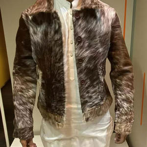 Chaqueta de Cuero Vacuno para Hombre con Piel de Vaca Natural, Chaquetas de Cuero con Estampado Animal, Chaqueta de Invierno de Cuero Vacuno con Pelo - Product Image 3