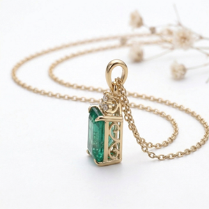 Bestselling May Birthstone <b>Emerald</b> Cut <b>Emerald</b> Fine <b>Pendants</b> & Charms 14K White Gold Taurus Prosperity Luxury Jewelry Collection - Product Image 3