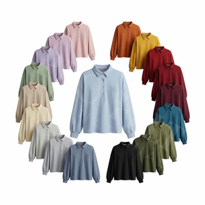 Camisas Polo Personalizadas a la Moda, de Manga Larga, Casuales, Cómodas, con Cuello de Botones, Tela Suave, Estilo Holgado - Product Image 1