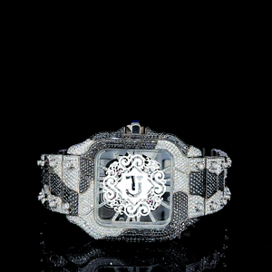 Luxury Diamond <b>Watch</b> Ross Gold Plated Rodiam Round Case 42mm Analog Quartz Deployment <b>Clasp</b> Sapphire Crystal Men's Style - Product Image 1