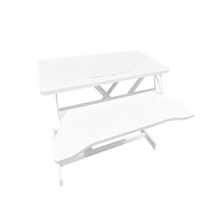 Convertitore da Scrivania Bianco da 32 Pollici con Regolazione Altezza, Postazione di Lavoro Portatile Sit-Stand, Vassoio per Laptop con Doppio Monitor e Spazio Ampio per Tastiera - Product Image 5
