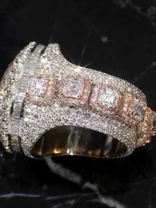 Pear Lab Grown <b>Statement</b> <b>Ring</b> 10K 14K 18K Teardrop Double Halo Asscher Women Wedding Hip Hop Style Wholesale B2B Factory - Product Image 4