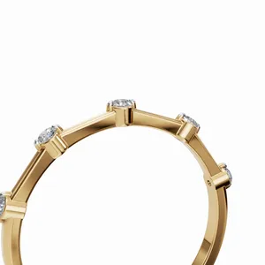 Bague Moderne de Luxe Empilable en Or Jaune 18K avec Diamant de Laboratoire, 5 Pièces Certifiées IGI pour l'Exportation en Gros depuis l'Inde - Product Image 3
