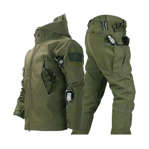 Men's Olive Green Hunting Suit And Set Waterproof Soft <b>Shell</b> Hunting Wear Full Sleeve Solid Color Autumn Outdoor Gear - Product Image 2