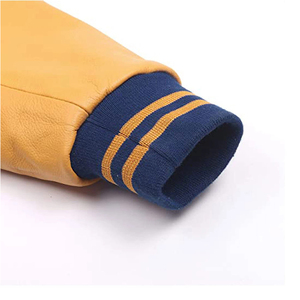 แจ็คเก็ตเบสบอลแบบ Letterman สไตล์วิทยาลัยสำหรับผู้ชาย สีพื้นเรียบง่าย ขายดีที่สุด พร้อมปกตั้งและโลโก้ด้านหน้า - Product Image 4