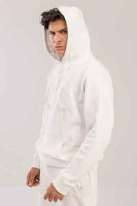 Sweat-shirt à capuche blanc pour homme, coupe oversize, en molleton, style décontracté automne, avec poches, tricoté, manches longues, couleur unie, X Sports - Product Image 1