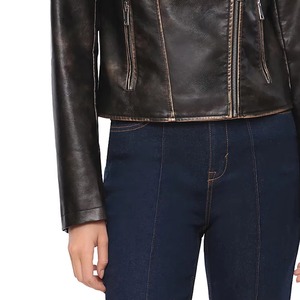 Chaqueta de Cuero Vacuno Genuino para Mujer, Chaqueta de Motociclista de Invierno, Gruesa y de Alta Calidad, Proveedor OEM - Product Image 4