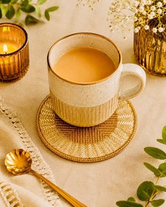 Ensemble de 6 sous-verres en verre perlé de haute qualité pour thé, café, table à manger, bar, champagne, décoration festive de Noël - Product Image 5