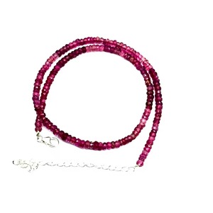 Natural Pink Tourmaline Faceted Rondelle Gemstone Necklace 4MM Pink Tourmaline Choker Necklace Fashion Jewelry For Men Women - Product Image 1