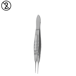 Pinzas de Castroviejo desechables de un solo uso, 0.3mm de ancho, mango recto, de precisión, de acero inoxidable, para cirugía oftálmica - Product Image 2