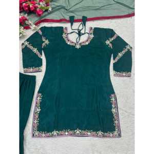 Ensemble de costume de soirée pour femmes de créateur avec broderie lourde - Product Image 1