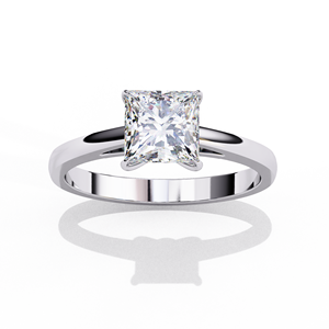 Princess Cut Solitaire <b>Diamond</b> <b>Ring</b> in Classic Engagement <b>Ring</b> - Product Image 2
