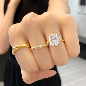 4.72 carat <b>Cushion</b> Cut Lab Grown Diamond Engagement <b>Ring</b> IGI Certified Double Prong 14K Yellow Gold Solitaire <b>Ring</b> - Product Image 2