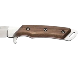 Cuchillos de caza de hoja fija en marrón, plateado y negro con mango de madera, hoja afilada de acero inoxidable, funda de cuero para camping y supervivencia al aire libre. - Product Image 3