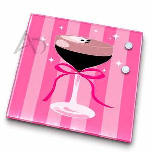Pink Cocktail Lash Tile Acrylic Sustainable Custom Logo Striped Lash Extension Holder <b>Board</b> Square Shaped - Product Image 5