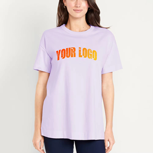 Camiseta de Mujer de Talla Grande con el Mejor Diseño, Sólida, Transpirable, de Manga Corta, Informal, con Logotipo Personalizado y Elegante - Product Image 1