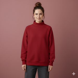 Sweat-shirt noir à col rond pour femme, coupe classique, manches longues, tricoté 100 % coton, pour l'automne, couleur unie, doublé, respirant, devant - Product Image 3