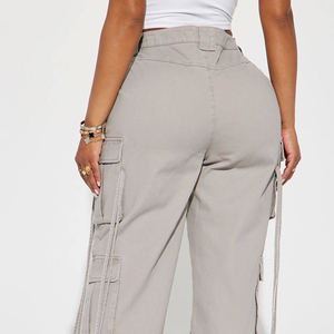 Pantalones Cargo de Invierno Hechos a Medida al por Mayor para Mujer, Talla Grande, Corte Holgado, Lavados, con Múltiples Bolsillos - Product Image 6
